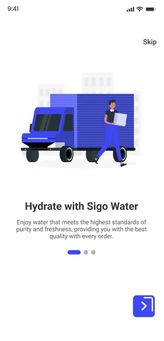 Customer app welcome screen